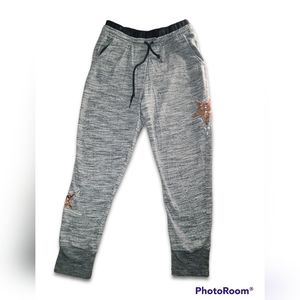 Vs PINK Heather Grey Rose Gold Bling Star Joggers
